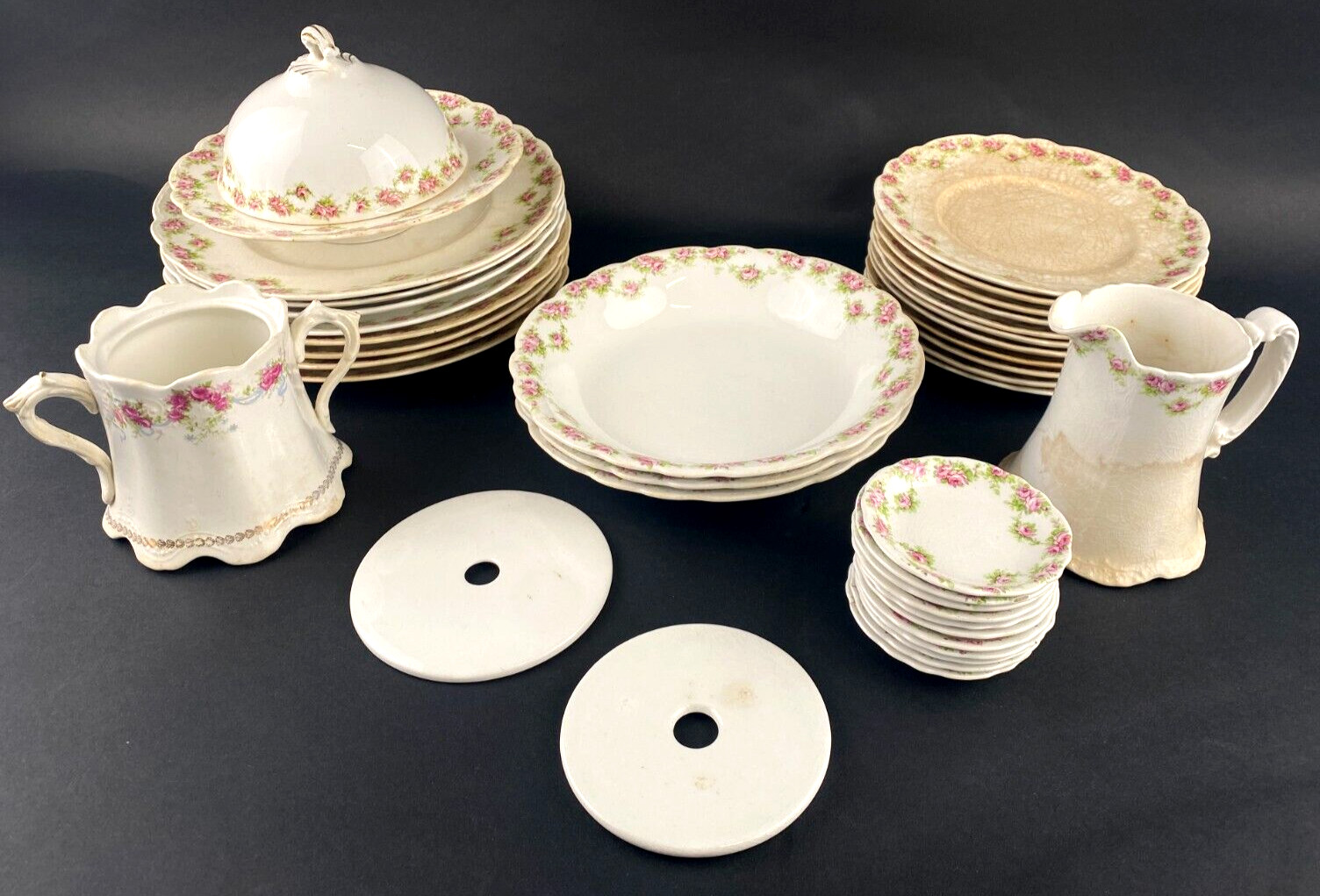Vintage Homer Laughlin Hudson Floral China 39 Pc Lot Plates Bowls Serving