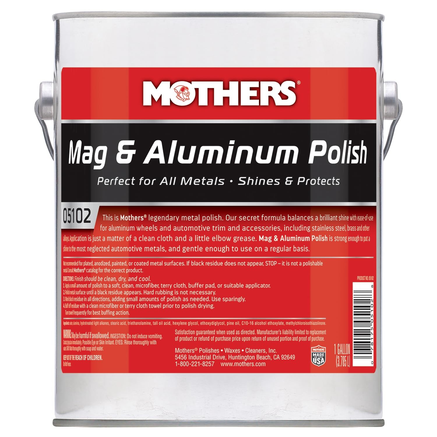 Mothers Mag & Aluminum Polish, 128 oz. (05102) 128 oz., White Mothers Mag & Aluminum Polish, 128 oz. (05102) 128 oz., White