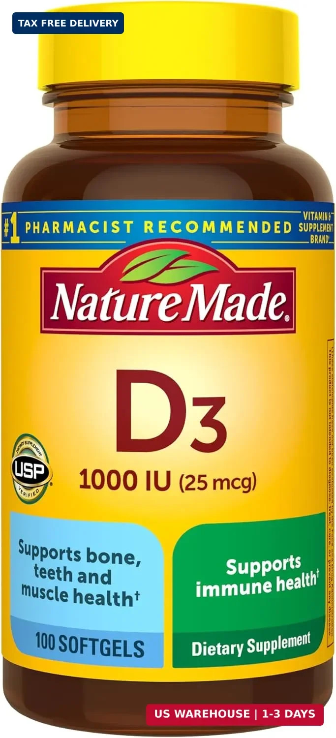 Nature Made Vitamin D3 1000 IU (25 mcg), 100 Vitamin D Softgels