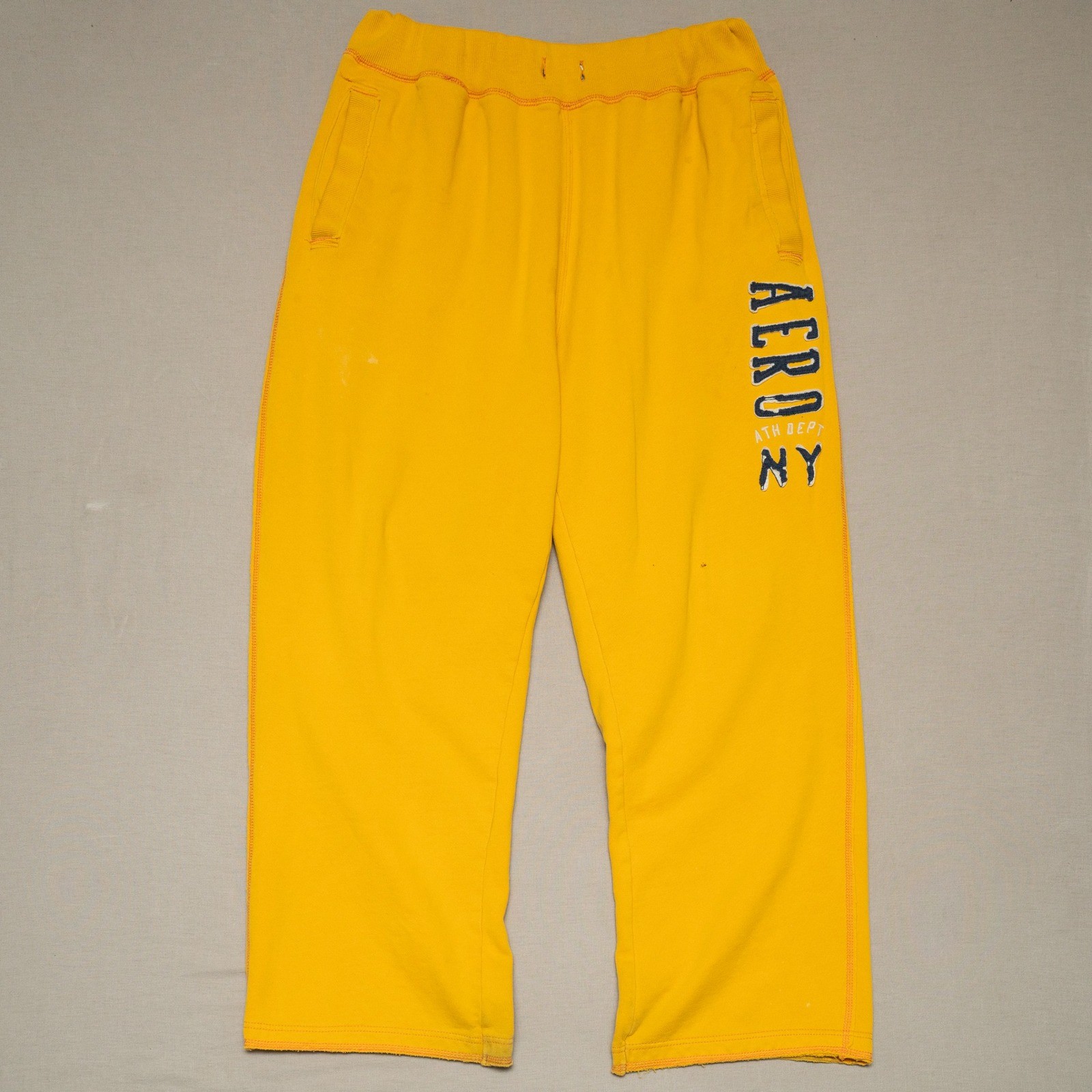 Men\'s Vtg 90s/Y2K Abercrombie & Fitch Heavyweight Blend Yellow Sweatpants Sz XL Men\'s Vtg 90s/Y2K Abercrombie & Fitch Heavyweight Blend Yellow Sweatpants Sz XL