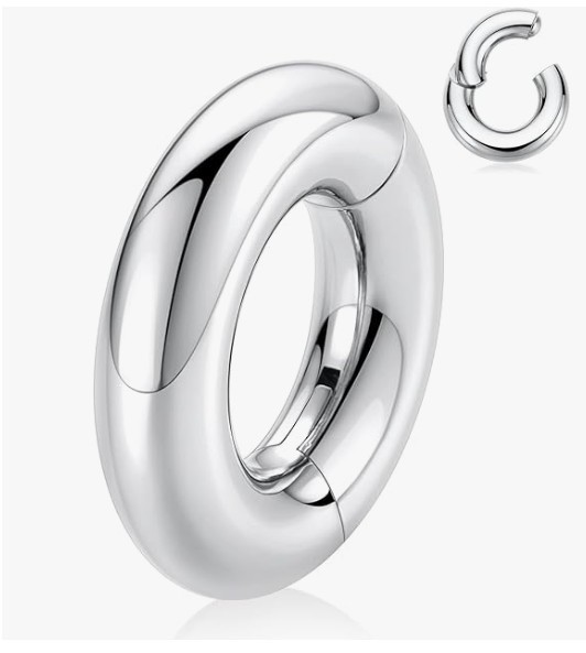 1 0g 5/8 Silver Hinged Hanger Prince Albert Ring Surgical Steel 316L PA  Ring