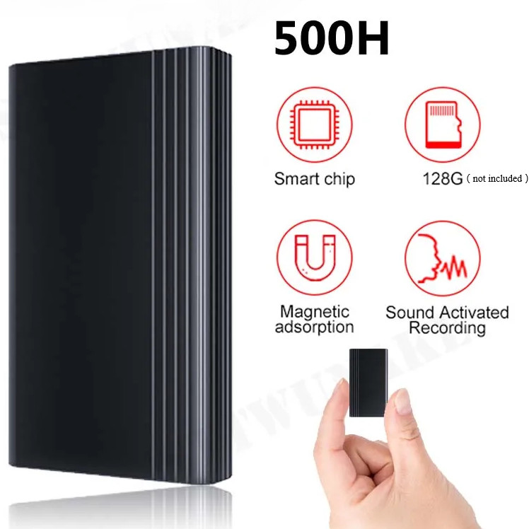 500 Hrs Mini Voice Activated Recorder Digital Audio Magnetic MP3 Player 128G