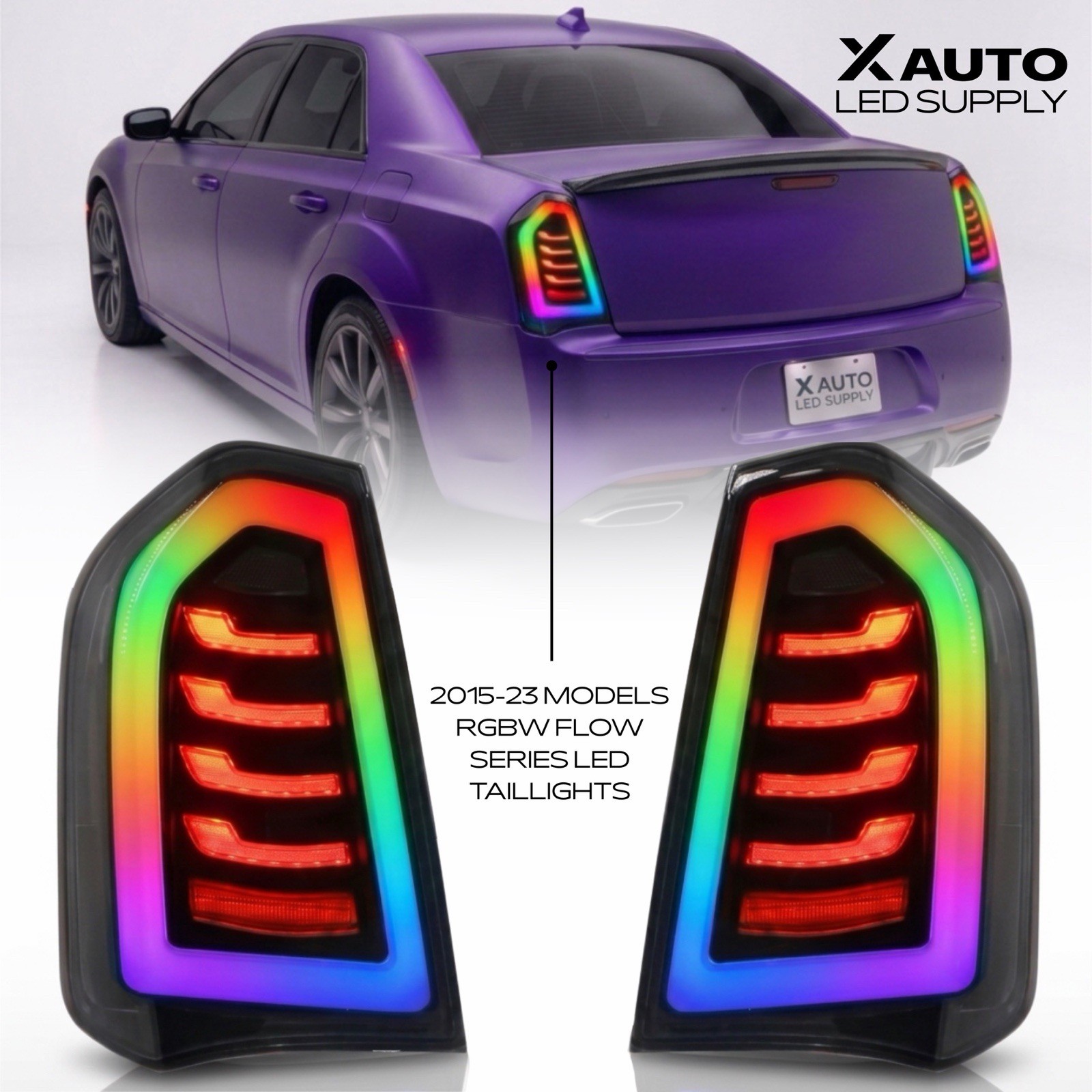 2015-2023 Chrysler 300 RGBW Flow Series LED Tail Lights
