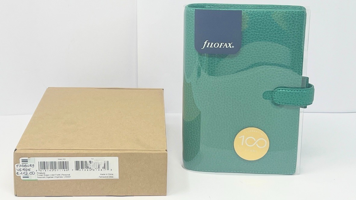 Filofax Finsbury Personal Organizer Genuine Leather Green New Box Warranty CL