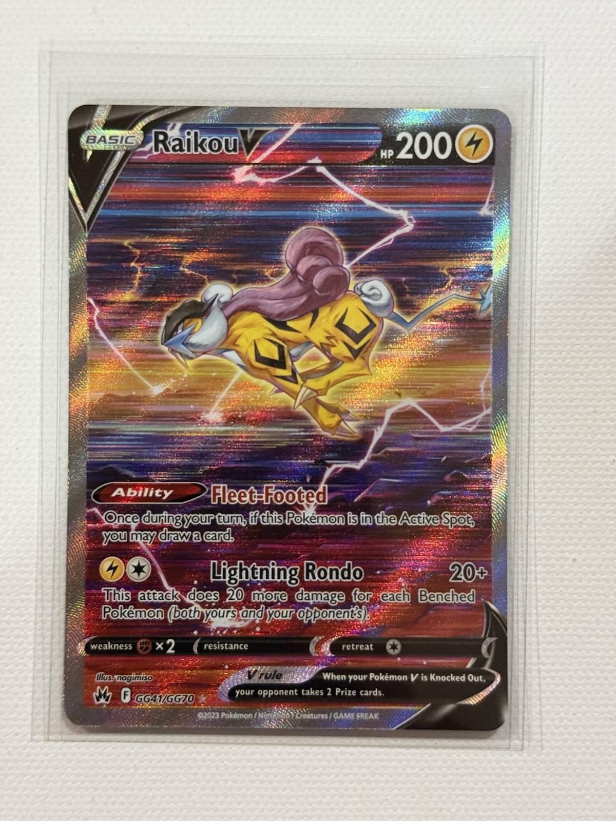 The Pokémon Company Raikou V GG41/GG70 Crown Zenith Galarian Gallery UR Holo 2 The Pokémon Company Raikou V GG41/GG70 Crown Zenith Galarian Gallery UR Holo 2