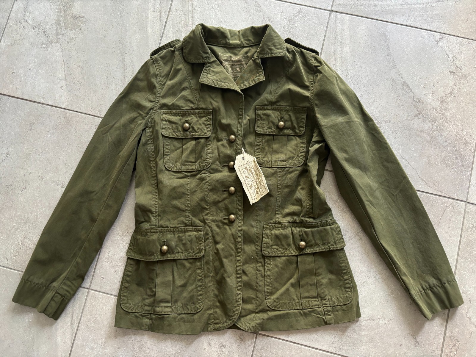 NWT Vintage 80s 90s Banana Republic Safari Military Jacket Green Cotton Field 12 NWT Vintage 80s 90s Banana Republic Safari Military Jacket Green Cotton Field 12