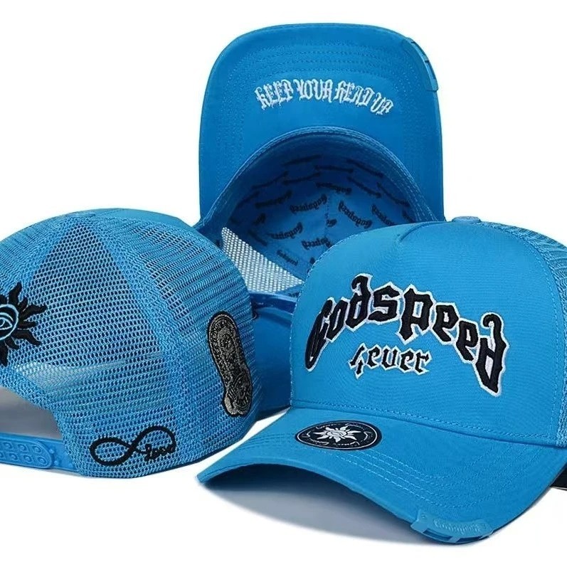 Godspeed Embroidered Gothic Letter Trucker Hat Mesh Snapback Cap Streetwear Gift Godspeed Embroidered Gothic Letter Trucker Hat Mesh Snapback Cap Streetwear Gift