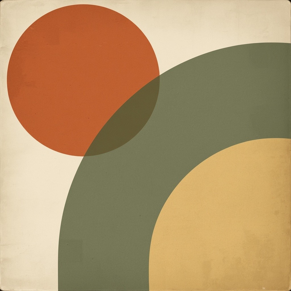 Mid Century Modern Abstract Geometric Digital Wall Art | Boho Terracotta Circle