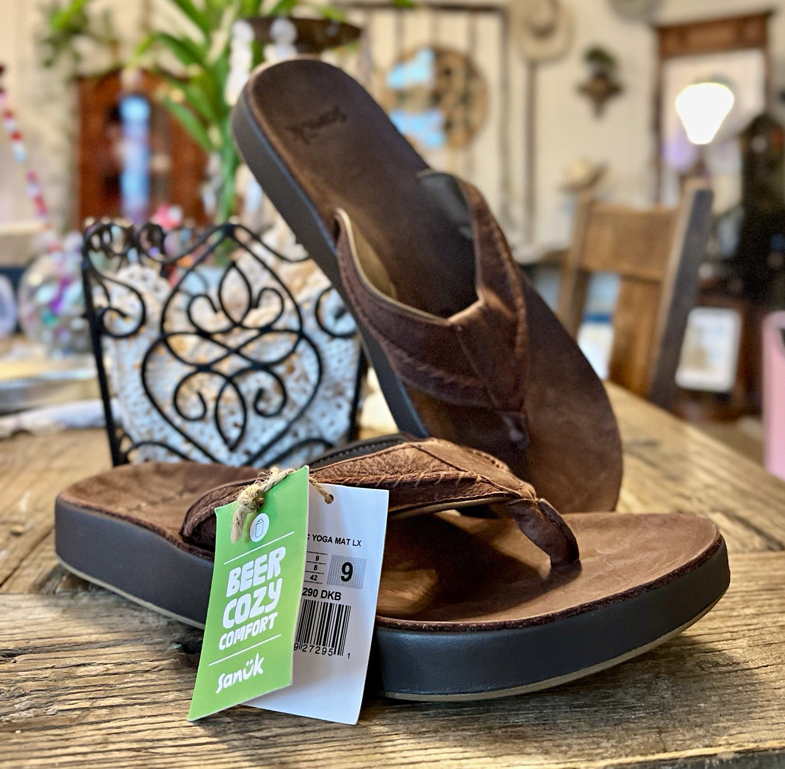 Sanuk Leather Cosmic Yoga Mat LX Beer Cozy Men’sFlip Flop Sandals Slip On US 9 Sanuk Leather Cosmic Yoga Mat LX Beer Cozy Men’sFlip Flop Sandals Slip On US 9