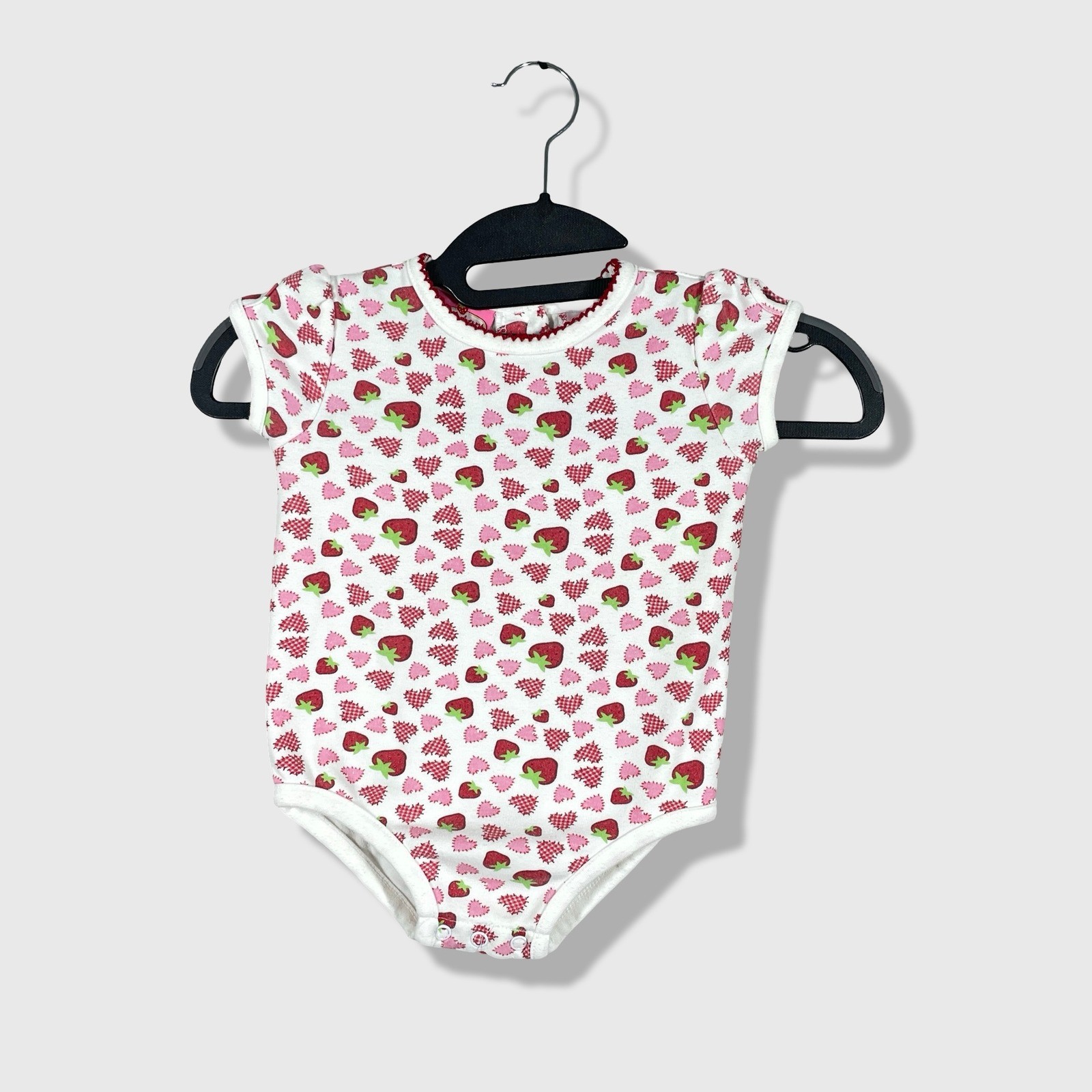 Strawberry Shortcake Bodysuit Toddler 24M Pink Strawberry Cottagecore Vintage