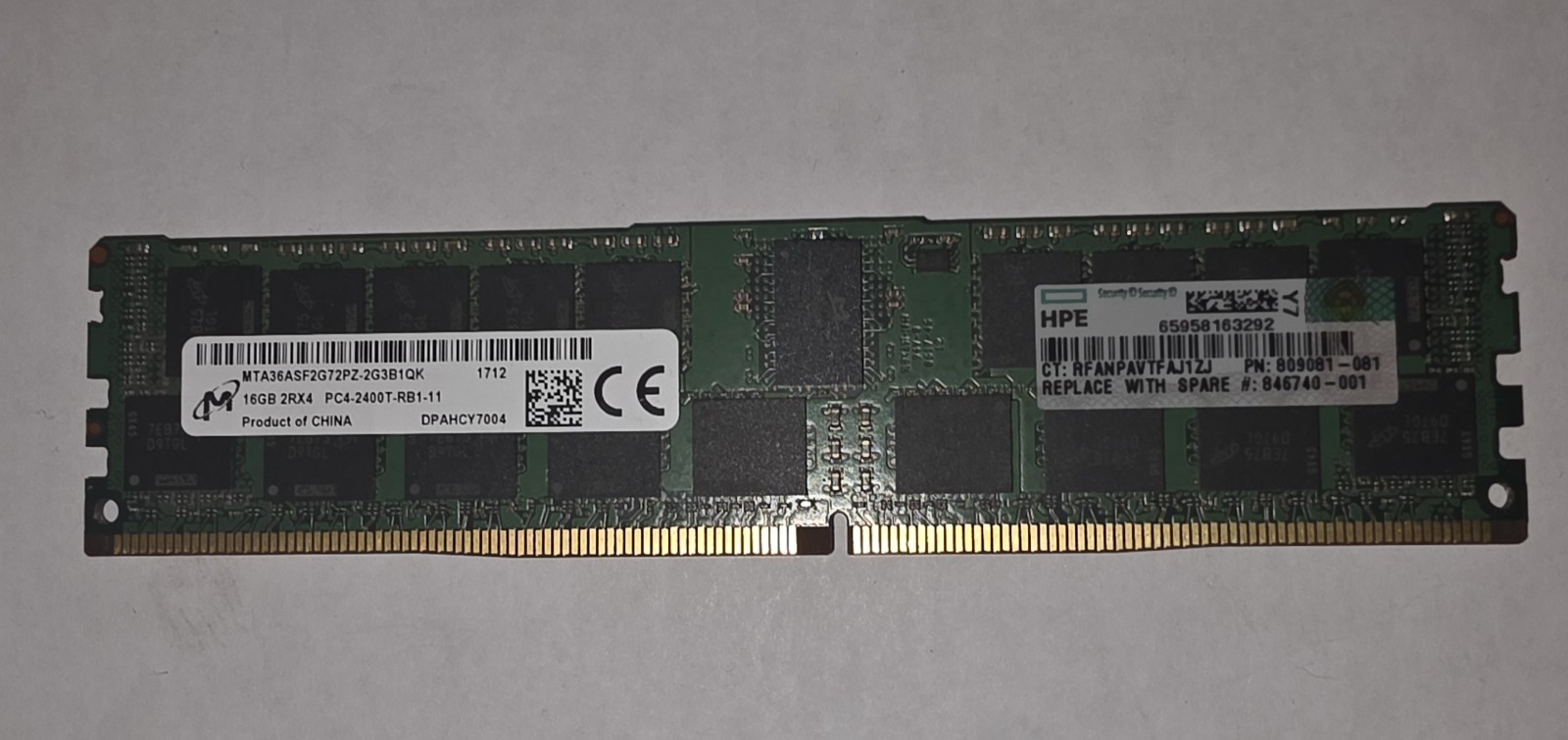 Micron 16GB 2Rx8 PC4-2400T Server RAM Module DDR4 2400MHz