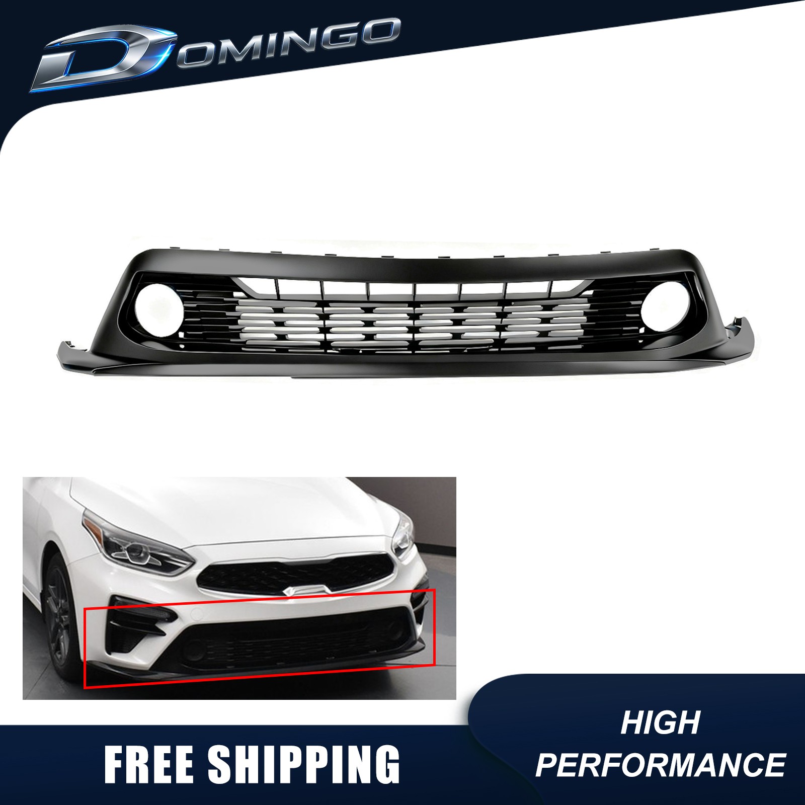 For 2019-2021 Kia Forte Front Bumper & Grille, Matte Finish 86530M7020/KI1015113