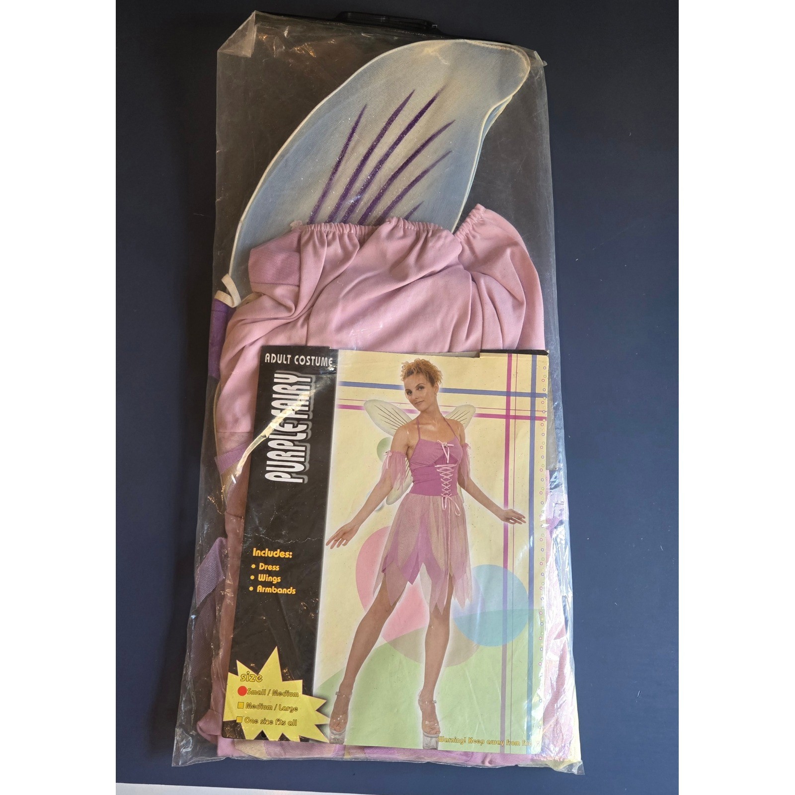 Purple Fairy Adult Costume Dress Wings Armbands Small Medium Halloween NWOT Sexy Purple Fairy Adult Costume Dress Wings Armbands Small Medium Halloween NWOT Sexy