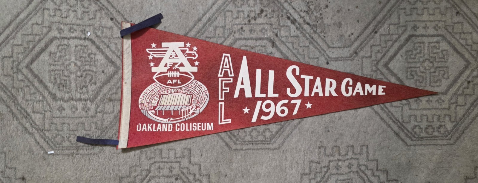 Vintage 1967 All-Star Football Game Oakland Coliseum pennant Oakland Raiders Vintage 1967 All-Star Football Game Oakland Coliseum pennant Oakland Raiders