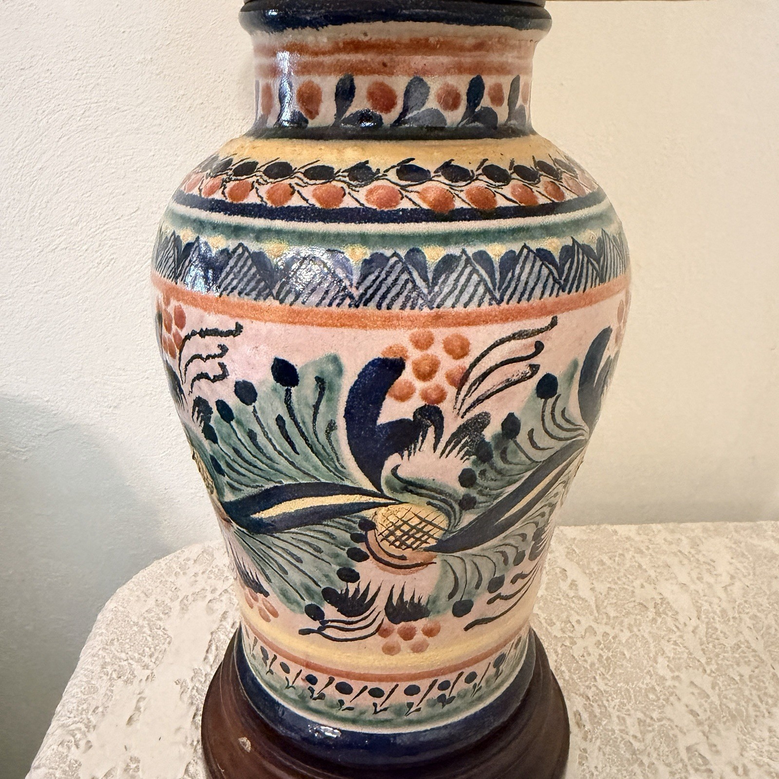 Vintage Mexican Pottery, Lamp Mexican Folk Art 22” Vintage Mexican Pottery, Lamp Mexican Folk Art 22”