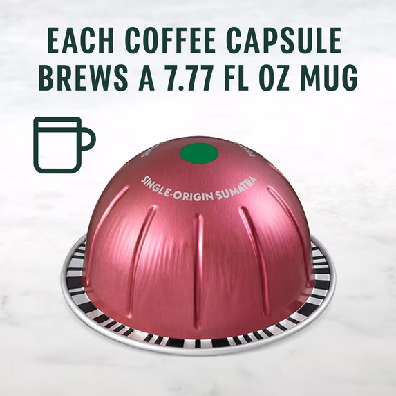 Starbucks by Nespresso Vertuo, Single-Origin Sumatra, Dark Roast 30 Count