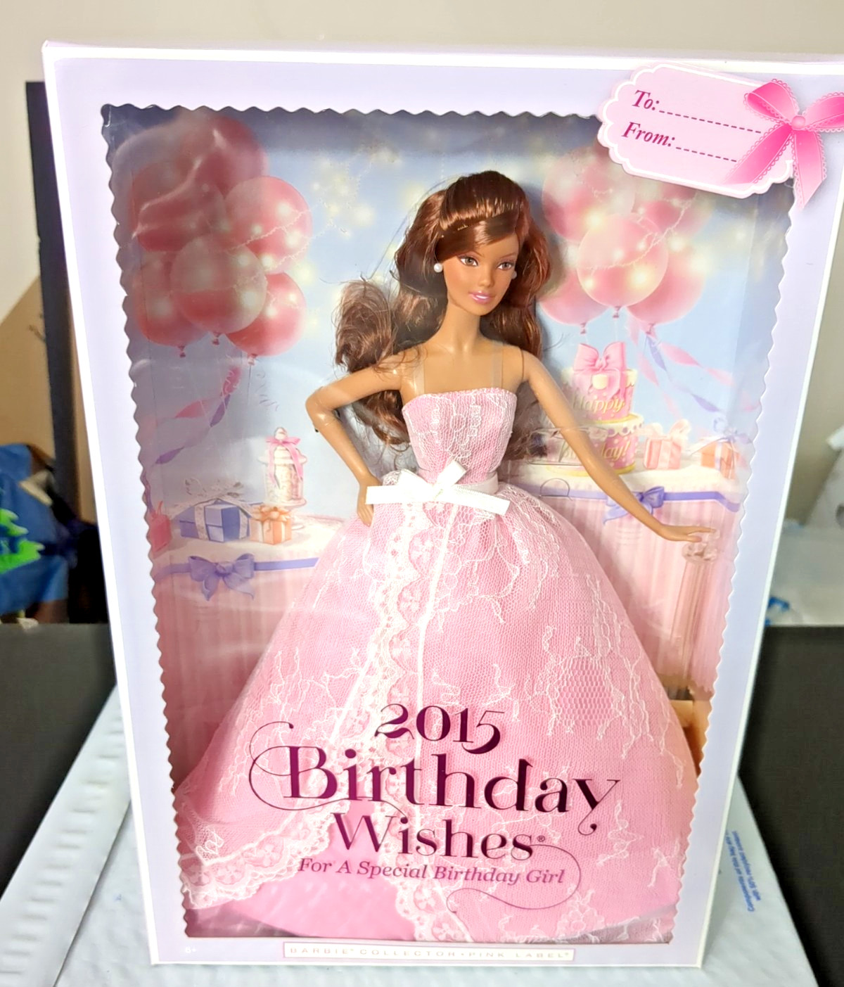 Mattel Barbie 2015 Doll Birthday Wishes Special Birthday Girl pink dress