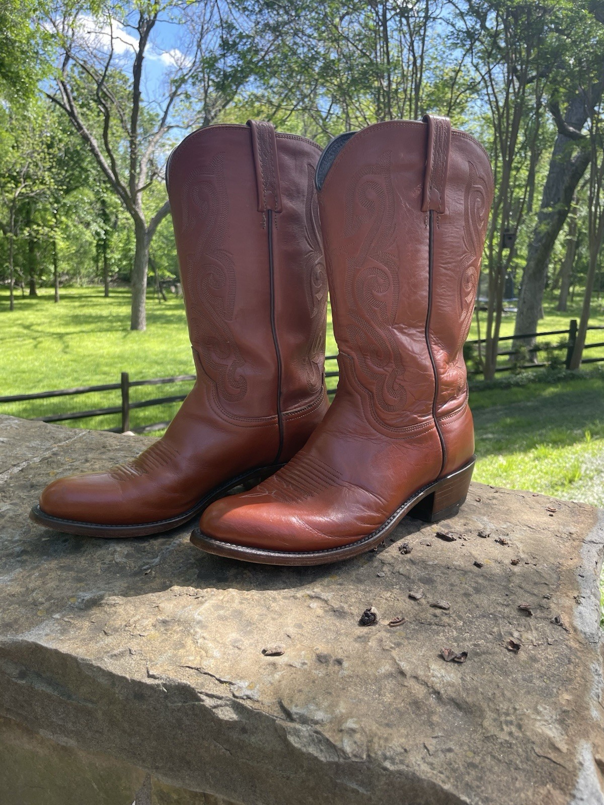 Lucchese Baker Whiskey Boots 9.5EE –Excellent Condition, Worn  10x, Retail ~$600