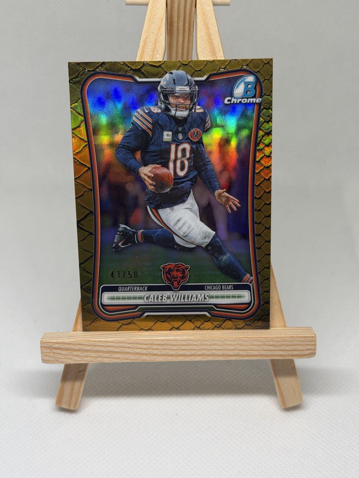 2026 Bowman Chrome Caleb Williams Gold Reptilian – Chicago Bears /50 BCV-15
