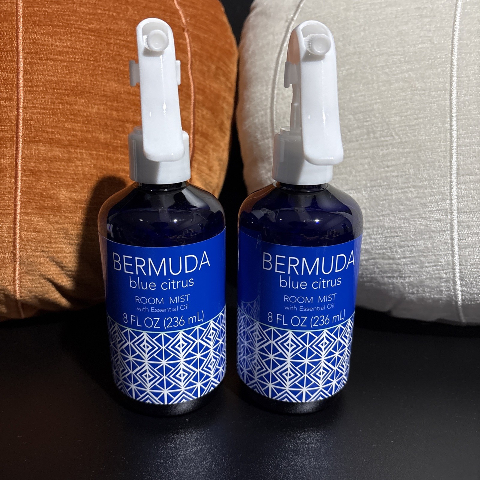 2 Pack BERMUDA BLUE CITRUS Room Mist Air-Freshener With Essential Oil 8oz each