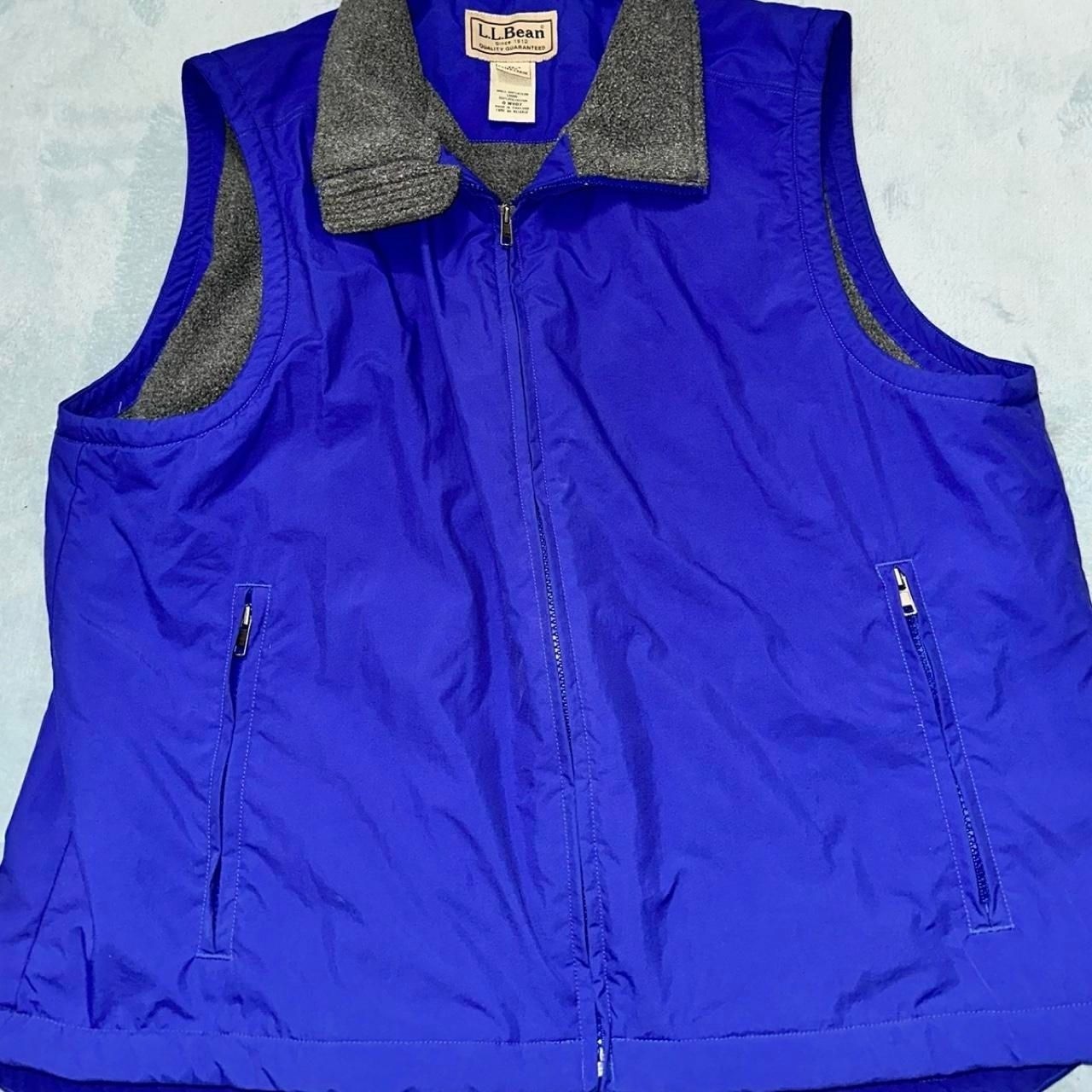 Vintage L.L. Bean Fleece Lined Nylon Vest Mens XL Blue Purple Hiking Gorpcore