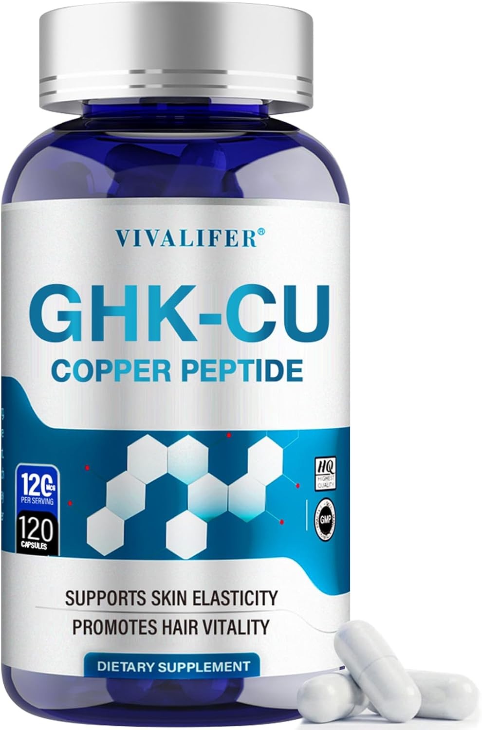 GHK-Cu Copper Peptide Supplement, Promotes Skin Repair, Reduces Wrinkles