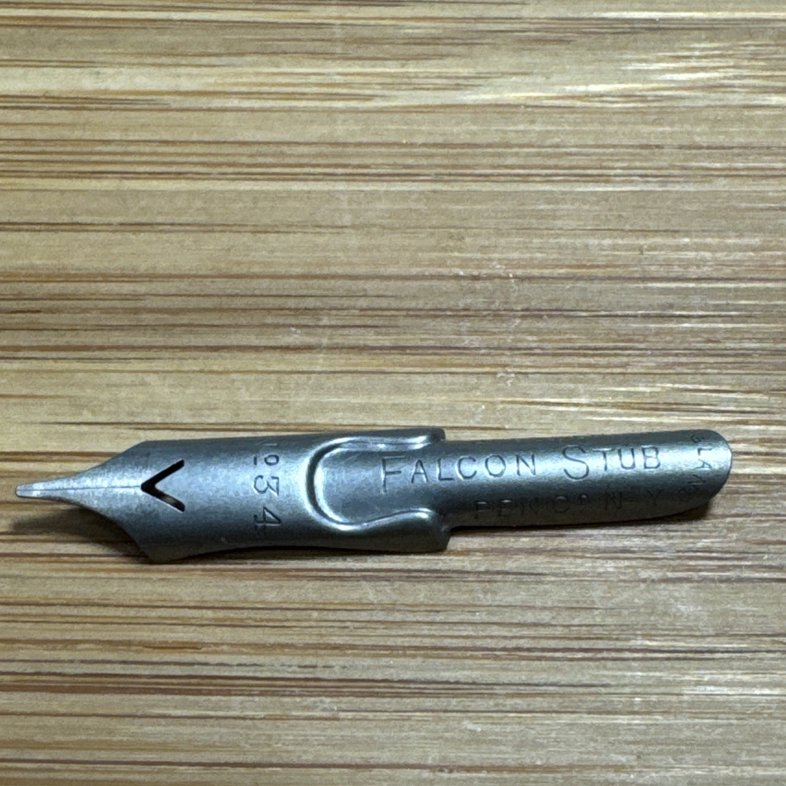 Vintage Spencerian No 34 Falcon Stub Steel Dip Pen Nib Calligraphy Inkwell