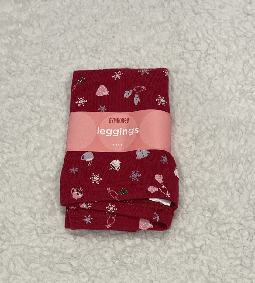 Gymboree VTG WINTER SNOWFLAKE Red Knit Leggings NWT 8