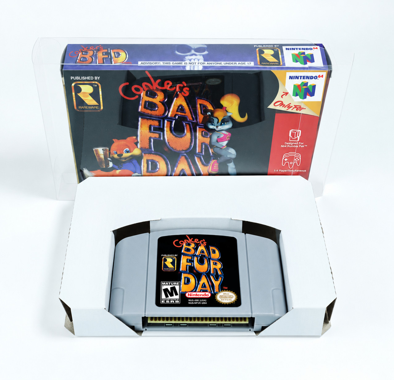Conker\'s Bad Fur Day N64 - With Box and Case - Tested and Working