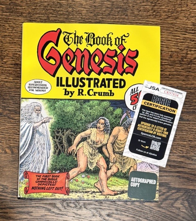 Autographed Book of Genesis Robert Crumb HCDJ 1st Graphic Novel~JSA~COA Signed