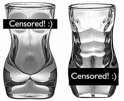 His and Her Shot Glass Set Male and Female Naked Body Shots Valentines Gift