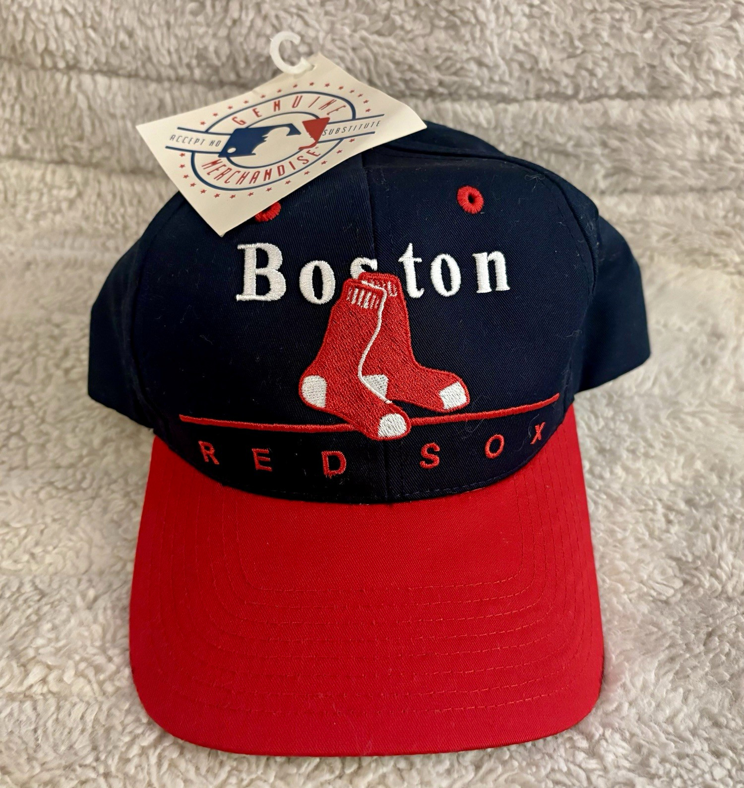 VTG 90s Boston Red Sox Snapback Hat Twins Enterprise NWT Deadstock MLB Cap Blue