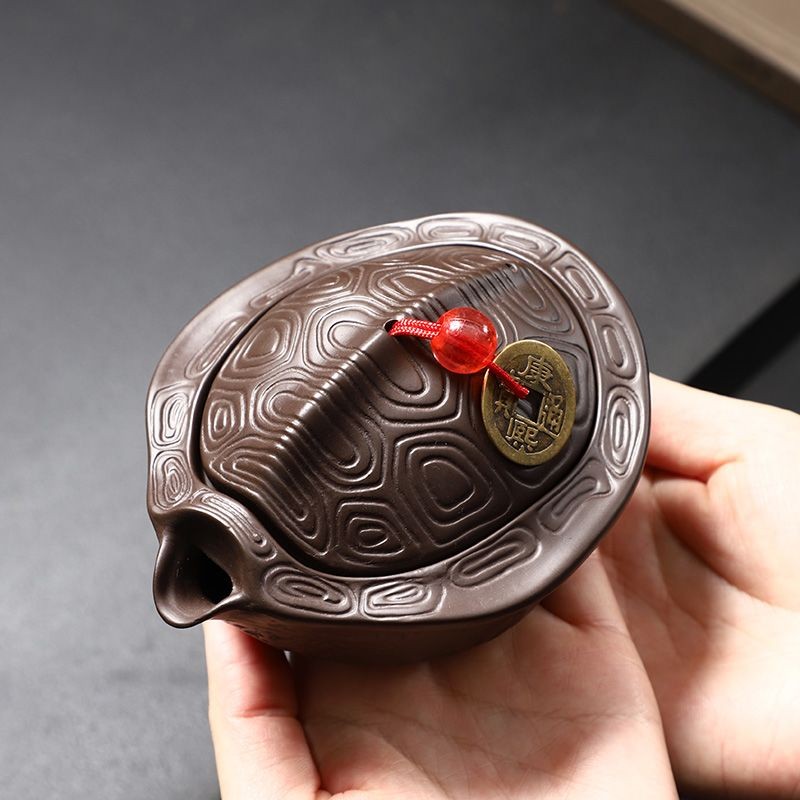 New Yixing Purple Clay Teapot Handmade Turtle  Style Tea Pot Chinese Decor