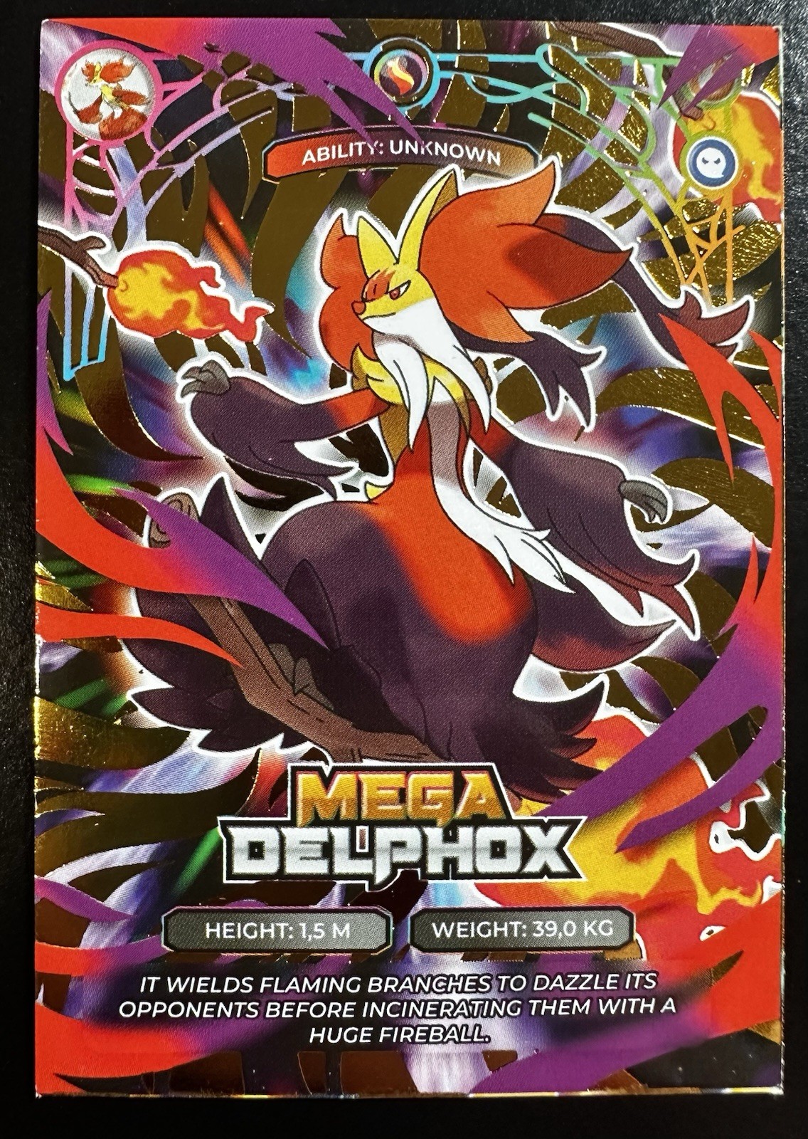 MEGA DELPHOX - POKEMON MEGA EVOLUTIONS PRISMA CCG GOLD FOIL