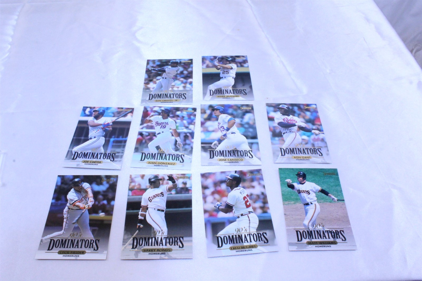 1993 Donruss Baseball 90\'s Dominators 10 Card Subset Homeruns Fielder, Bonds +