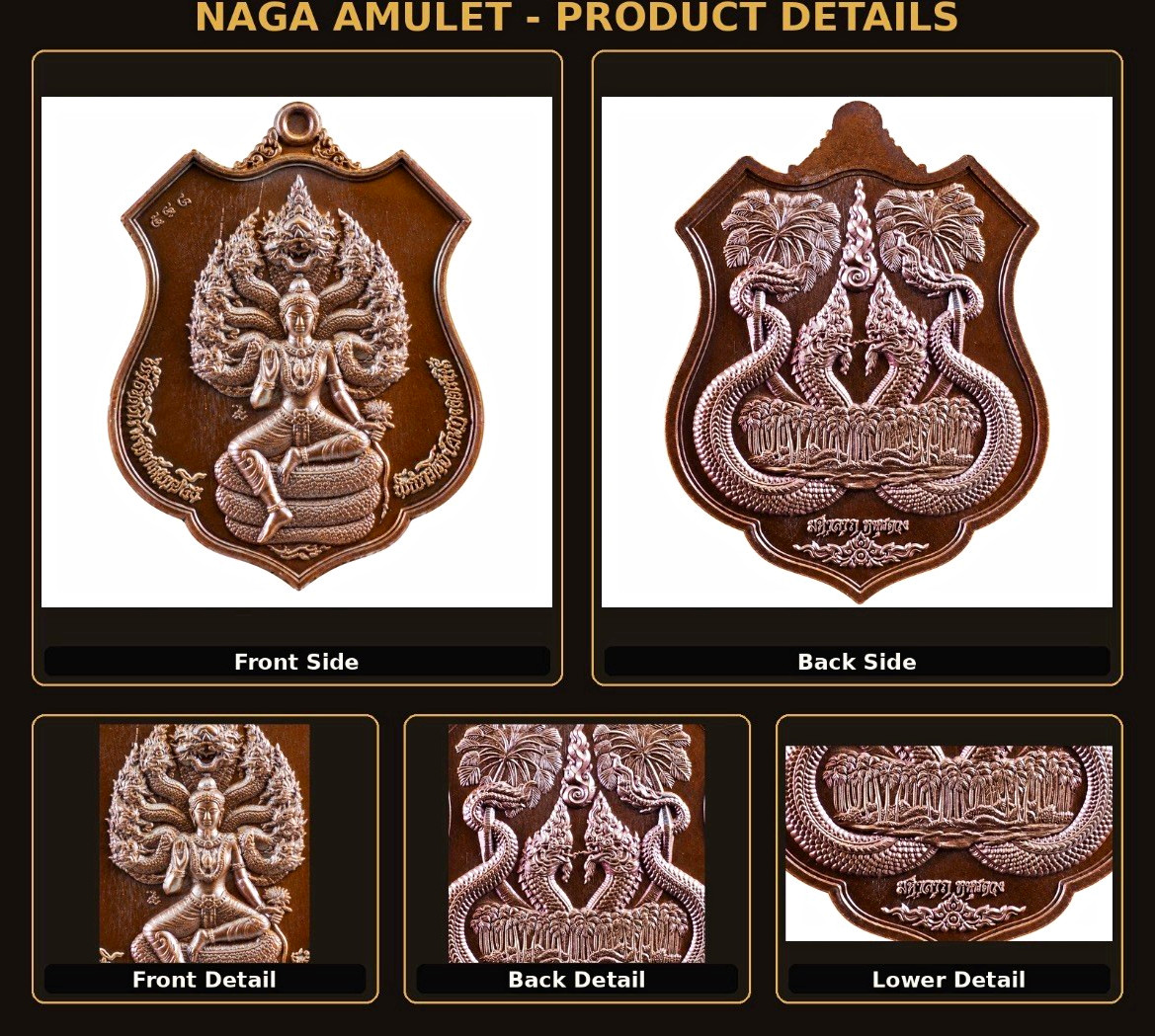 Naga God Srisuttho Kham Chanod Copper Medal Coin 2017 Thai Buddha Amulet 