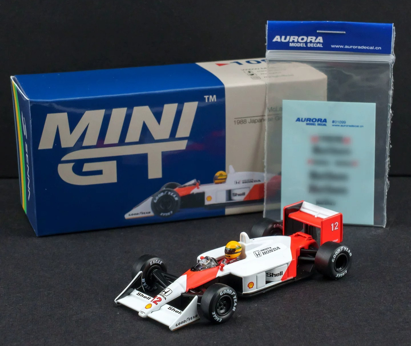 Mini GT 1099 1/64 McLaren MP4/4 #12 1988 GP Winner Ayrton Senna Diecast Model