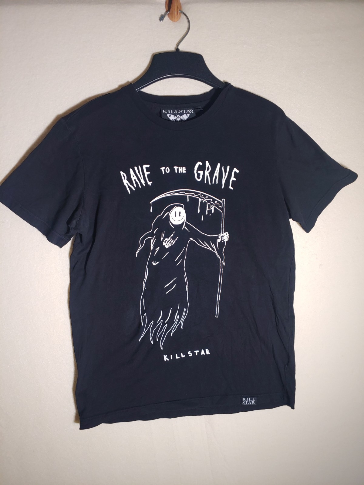 Killstar Rave to the Grave Tee T Shirt Medium Grunge, Street Wear Kill Star RARE