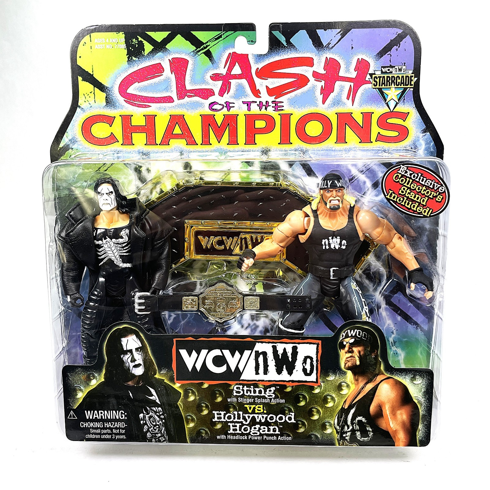 Sting VS Hollywood Hogan WCW NWO Clash of the Champions Figure 1999 Toybiz MOC