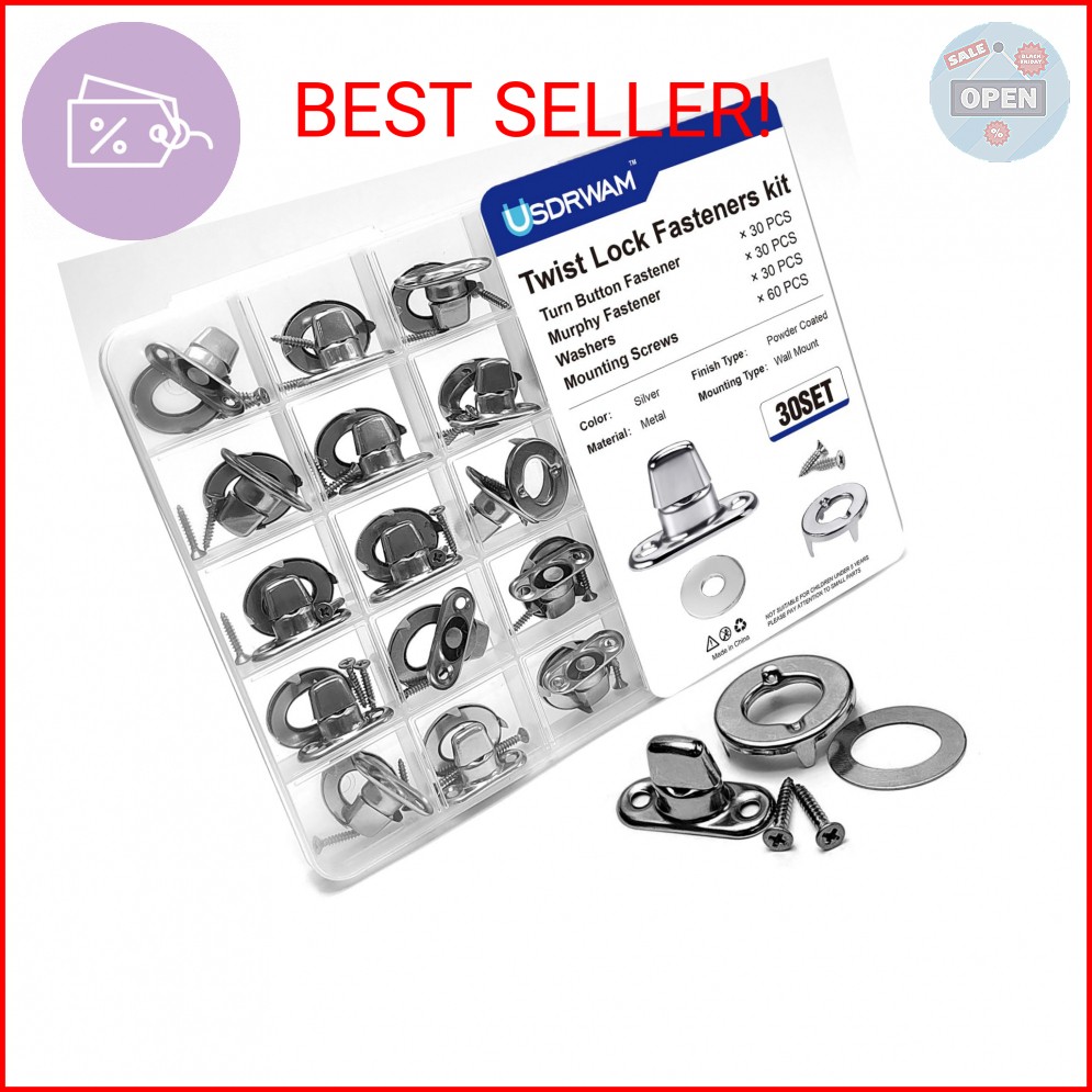 Usdrwam 30 Set Twist Lock Fasteners with Turn Button Fasteners Eyelet Screws for Usdrwam 30 Set Twist Lock Fasteners with Turn Button Fasteners Eyelet Screws for