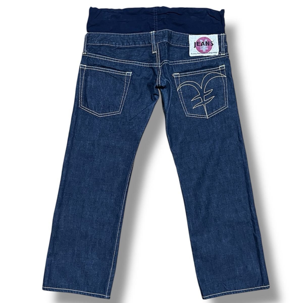 YEN JEANS 00s Japan Made Denim Jeans Low Rise Michiko Koshino Style Size 28