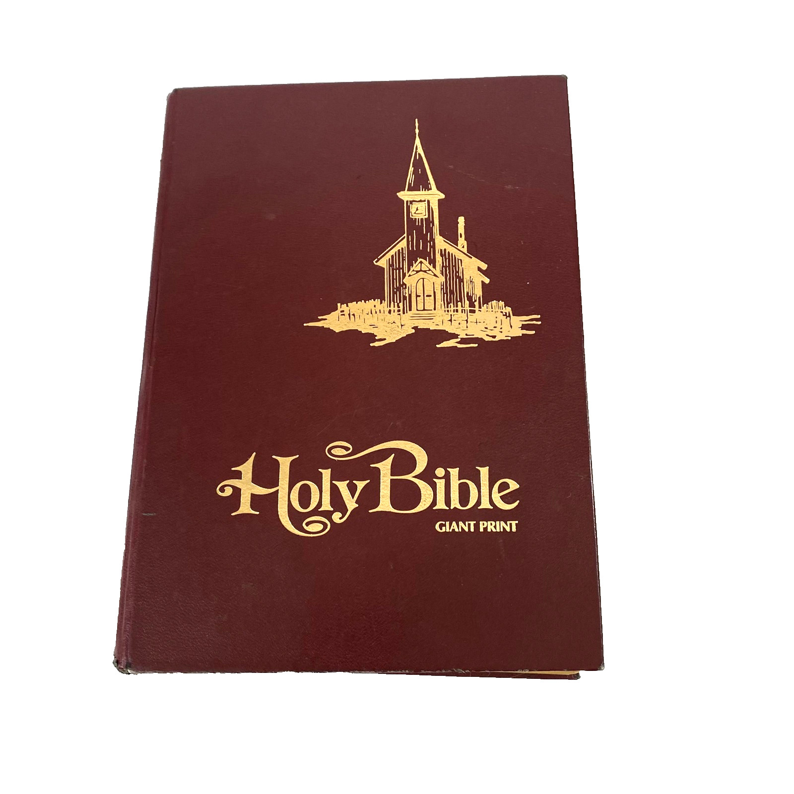 Vintage 1975 Holy Bible KJV Giant Print Red Letter Family Allan HC Burgundy