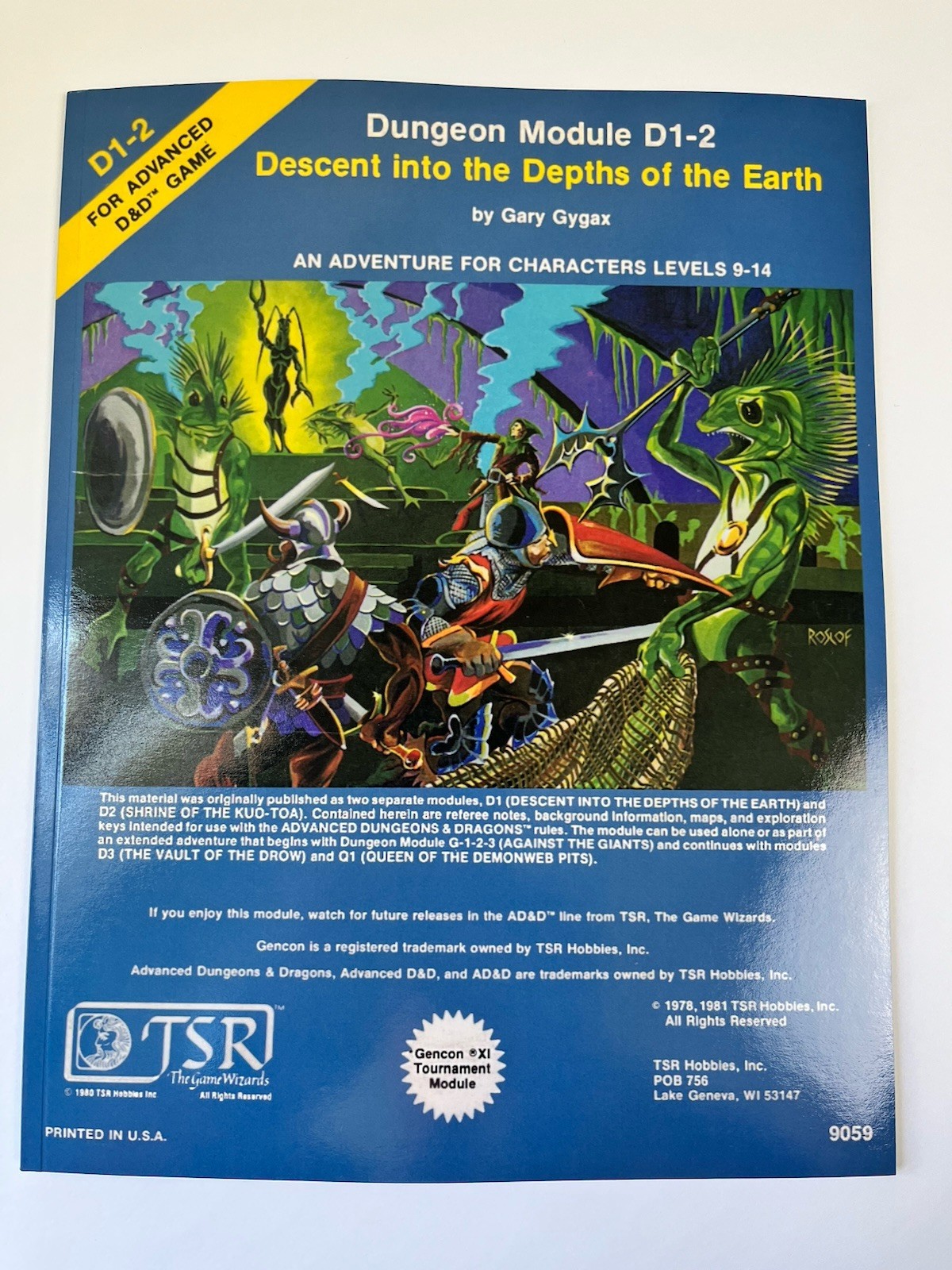 D1-2 - DESCENT INTO THE DEPTHS OF THE EARTH AD&D TSR 9059 REPRINT