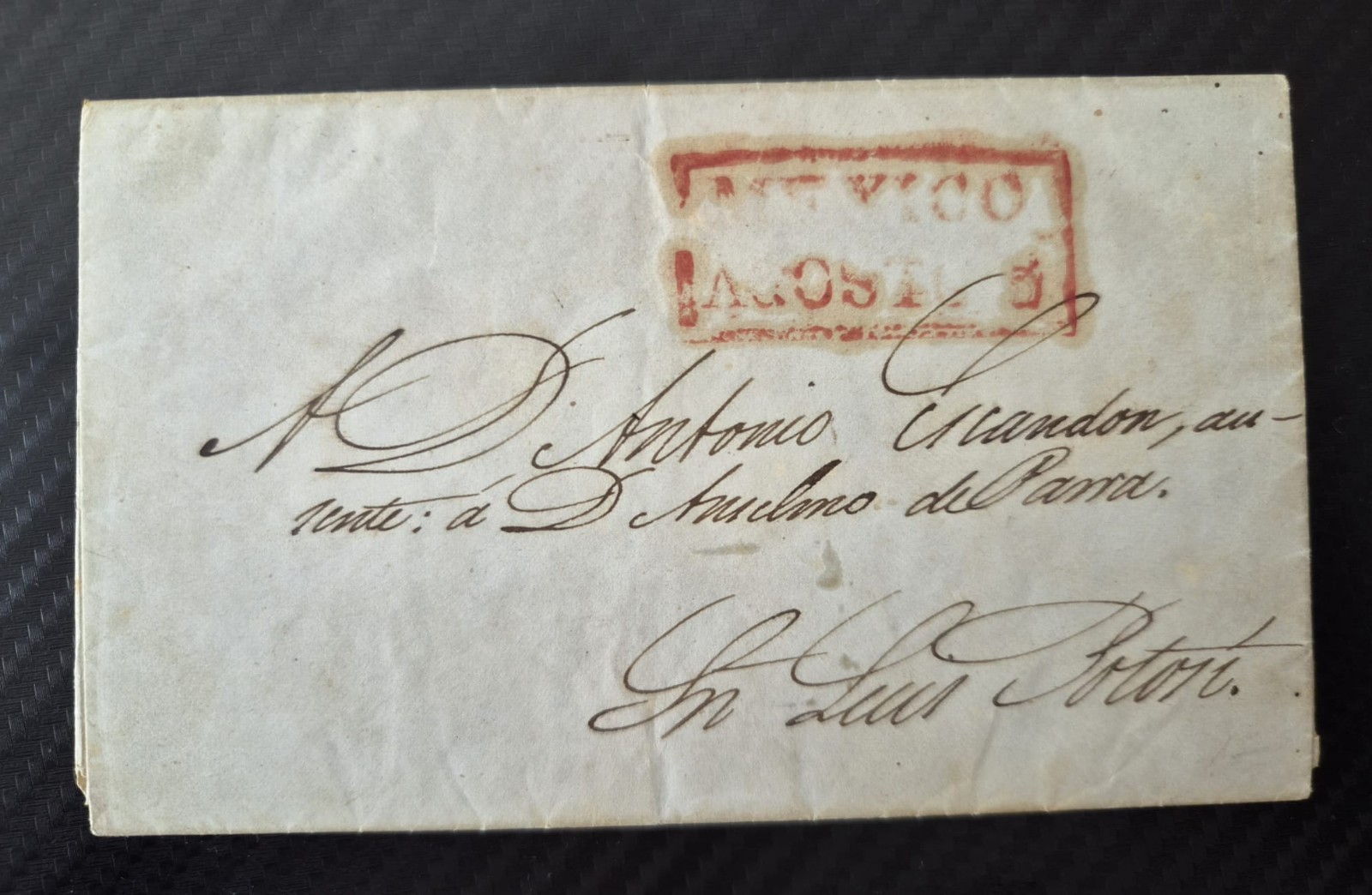 MEXICO 1843 PRE-PHILATELIC / STAMPLESS POSTAL HISTORY