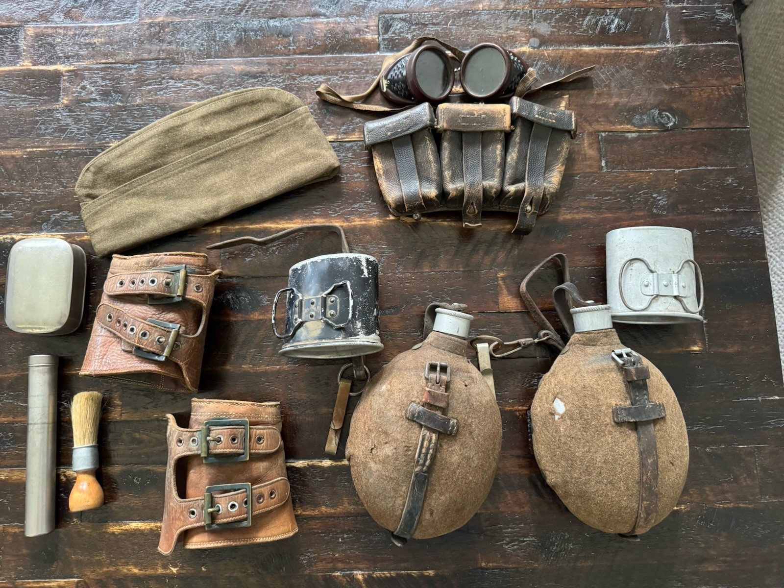 WWII German Military Canteen Flasks and Other Items Antique Vtg WWII German Military Canteen Flasks and Other Items Antique Vtg