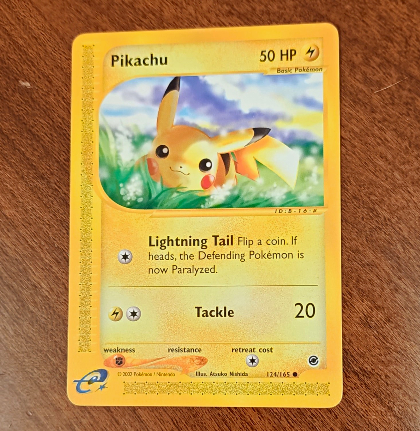 Pikachu 124/165 Expedition Base Set Regular Common Unlimited Basic 50 HP Eng