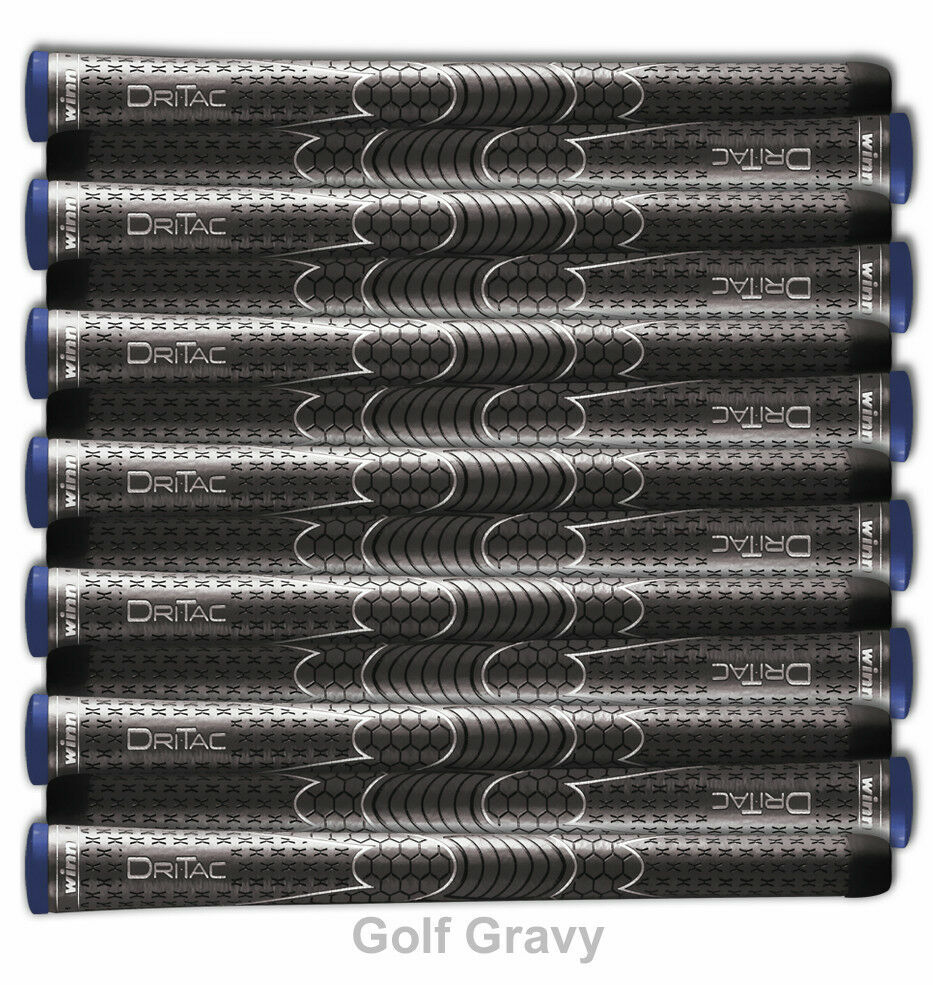 New WINN DriTac Men\'s Midsize Dark SET OF 13pc Grey Golf Grip 6DT-DG