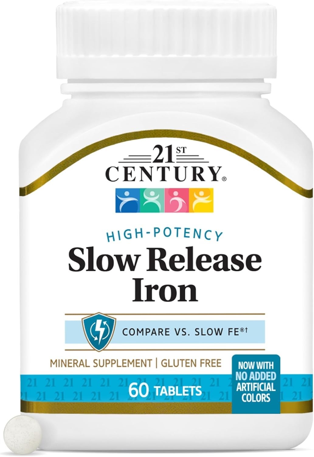 21st Century Slow Release Iron Tablets, 60 Count