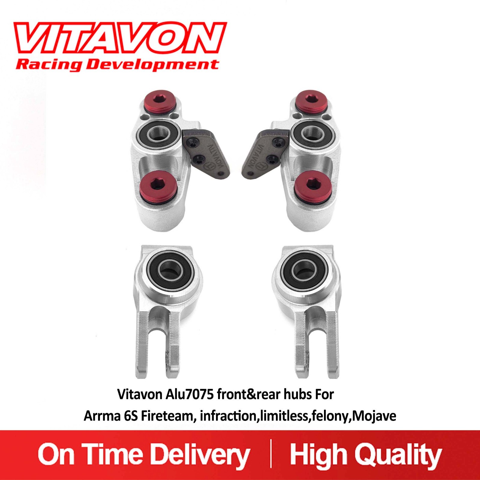 Vitavon CNC Alu7075 Front & Rear Hubs For Arrma 6S Fireteam,Infraction,Mojave Vitavon CNC Alu7075 Front & Rear Hubs For Arrma 6S Fireteam,Infraction,Mojave
