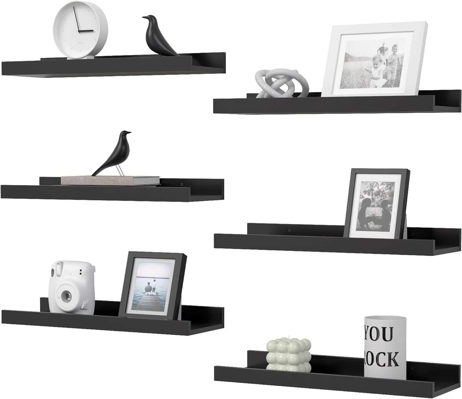 6 Pack Floating Wall Shelves,Wood Wall Mounted Storage Organizer for Decoration 6 Pack Floating Wall Shelves,Wood Wall Mounted Storage Organizer for Decoration